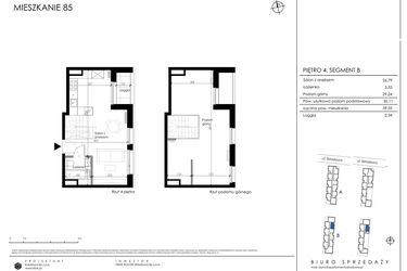 Rzut - Mieszkanie na sprzedaż 3 pokoje o powierzchni 59,35 m² - numer B85 w Apartamenty Składowa