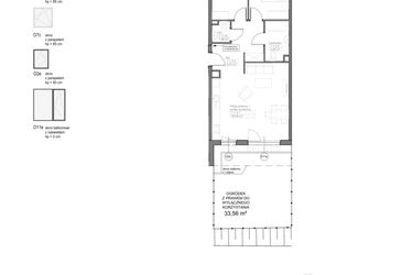 Rzut - Mieszkanie na sprzedaż 3 pokoje o powierzchni 68,03 m² - numer F.1.1.3 w Optima VII