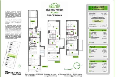 Rzut - Dom na sprzedaż 5 pokoi o powierzchni 144,57 m² - numer 23/1 w Parkowe Kliny