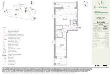 Rzut - Mieszkanie na sprzedaż 2 pokoje o powierzchni 48,89 m² - numer B4M12 w Rytm Natury