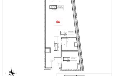 Rzut - Mieszkanie na sprzedaż 1 pokój o powierzchni 31,98 m² - numer A4.5 w Rezydencja Ogród Saski etap I i II