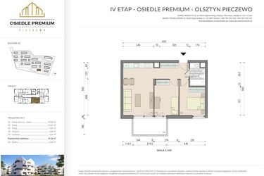 Rzut - Mieszkanie na sprzedaż 3 pokoje o powierzchni 51,36 m² - numer B3.3 w Osiedle Premium etap IV