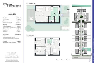 Rzut - Dom na sprzedaż 5 pokoi o powierzchni 103,51 m² - numer 25F w Park Domaszczyn 2 - etap 5
