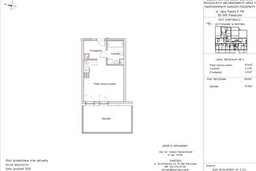 Rzut - Mieszkanie na sprzedaż 1 pokój o powierzchni 28,65 m² - numer B1 – M0.3 w Primacasa