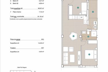 Rzut - Mieszkanie na sprzedaż 2 pokoje o powierzchni 232,53 m² - numer 3.1 w Apartamenty w Jacarilla, RD-87739