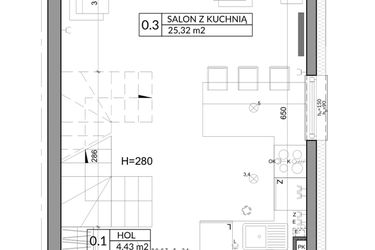 Rzut - Dom na sprzedaż 3 pokoje o powierzchni 72,53 m² - numer 2 w Slow Wilanów