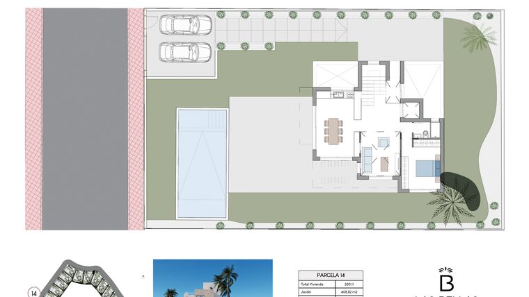 Rzut - Dom na sprzedaż 3 pokoje o powierzchni 330,11 m² - numer 14 w Las Bellas Luxury Villas