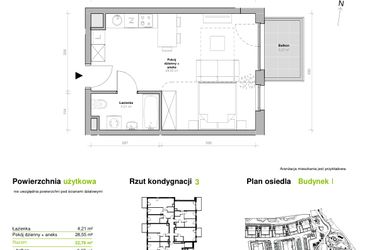 Rzut - Mieszkanie na sprzedaż 1 pokój o powierzchni 32,76 m² - numer I.3.M01 w Przemyska Vita