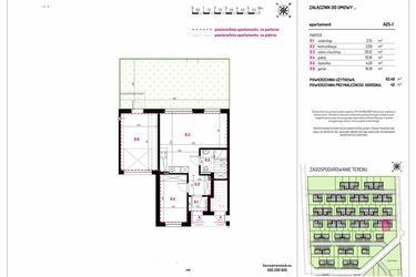 Rzut - Mieszkanie na sprzedaż 2 pokoje o powierzchni 62,4 m² - numer A25-1 w Aleja Kwitnącej Wiśni