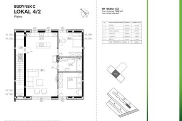 Rzut - Mieszkanie na sprzedaż 3 pokoje o powierzchni 79 m² - numer 4/2 w Szczęśliwa Polana
