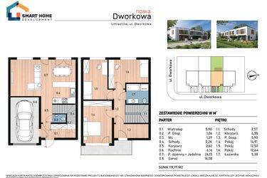 Rzut - Dom na sprzedaż 4 pokoje o powierzchni 119,77 m² - numer 3 w Osiedle Nowa Dworkowa
