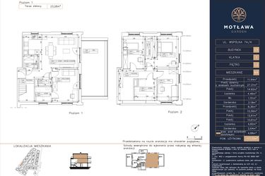 Rzut - Mieszkanie na sprzedaż 5 pokoi o powierzchni 117,7 m² - numer C3.M4 w Motława Garden