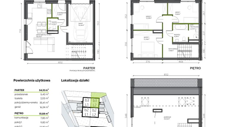 Rzut - Dom na sprzedaż 5 pokoi o powierzchni 138,22 m² - numer b3.L2 w Ogrody Wojszyce