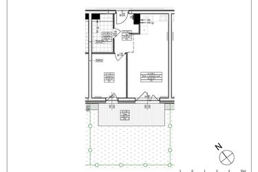 Rzut - Mieszkanie na sprzedaż 2 pokoje o powierzchni 40,39 m² - numer A1.3 w Osiedle Zielone bud. A1, B8