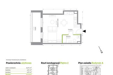 Rzut - Mieszkanie na sprzedaż 1 pokój o powierzchni 36,29 m² - numer A/2/44 w Sochaczewska Vita