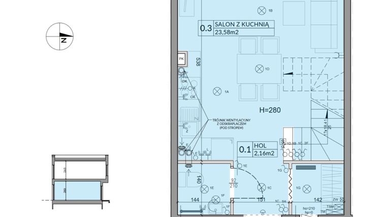 Rzut - Dom na sprzedaż 3 pokoje o powierzchni 61,95 m² - numer 31 w Boska Ksawerowska 2 etap 2