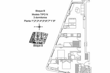 Rzut - Mieszkanie na sprzedaż 3 pokoje o powierzchni 114,94 m² - numer 49N w Apartamenty w La Manga SP-45213