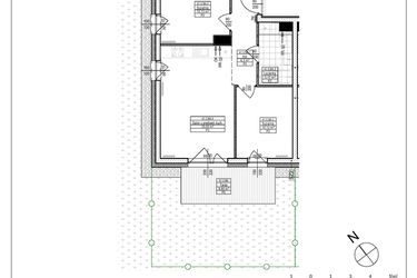 Rzut - Mieszkanie na sprzedaż 3 pokoje o powierzchni 52,38 m² - numer A1.4 w Osiedle Zielone bud. A1, B8