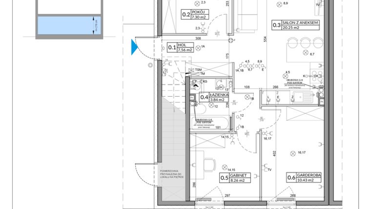 Rzut - Mieszkanie na sprzedaż 4 pokoje o powierzchni 60 m² - numer 31A w Domy na Witosa etap 1B