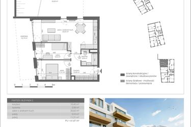 Rzut - Mieszkanie na sprzedaż 3 pokoje o powierzchni 61,87 m² - numer C.M5 w Matemblevo
