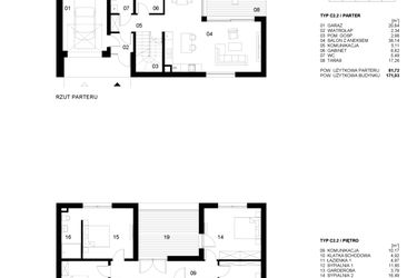 Rzut - Dom na sprzedaż 4 pokoje o powierzchni 171,03 m² - numer 13 [C2/C1m] w Nowe Planty