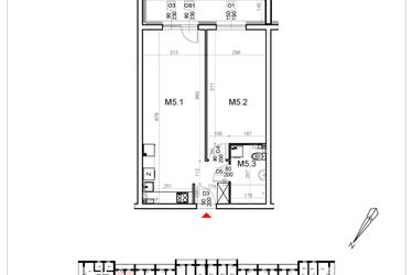 Rzut - Mieszkanie na sprzedaż 2 pokoje o powierzchni 52,75 m² - numer 5 w Malinowa Osiedle Borek
