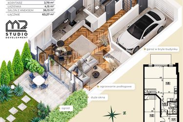 Rzut - Dom na sprzedaż 5 pokoi o powierzchni 129,3 m² - numer Dom nr 5 w Osiedle Urocza