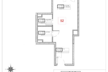 Rzut - Mieszkanie na sprzedaż 1 pokój o powierzchni 30,53 m² - numer A4.1 w Rezydencja Ogród Saski etap I i II