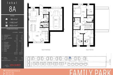 Rzut - Dom na sprzedaż 4 pokoje o powierzchni 114,3 m² - numer 8A w Family Park Ksawerów IV