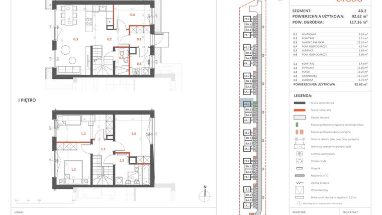 Rzut - Dom na sprzedaż 5 pokoi o powierzchni 92,62 m² - numer 4B.2 w Przystanek Ursus