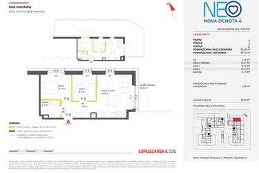Rzut - Mieszkanie na sprzedaż 3 pokoje o powierzchni 50 m² - numer 61 w Neo Nova Ochota 4