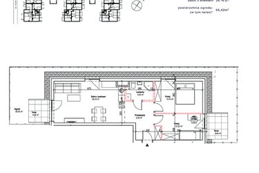 Rzut - Mieszkanie na sprzedaż 3 pokoje o powierzchni 65,05 m² - numer 15 w Łowicka 25