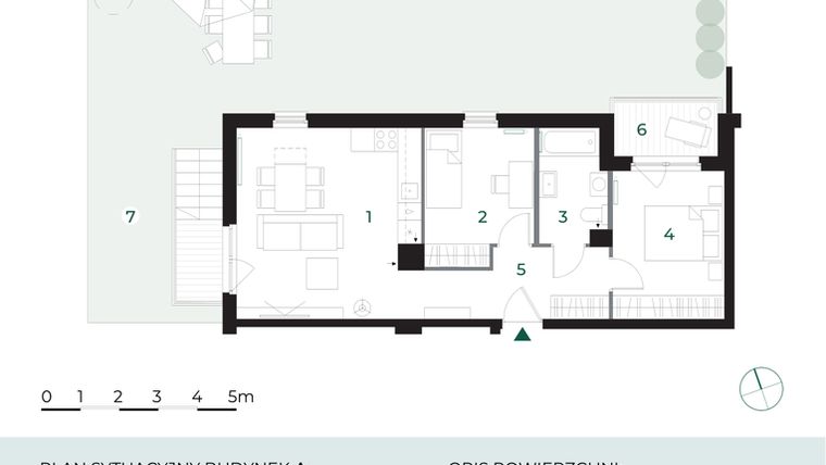 Rzut - Mieszkanie na sprzedaż 3 pokoje o powierzchni 54,76 m² - numer M12 w Park-Wojszyce
