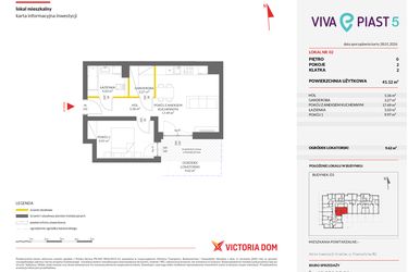 Rzut - Mieszkanie na sprzedaż 2 pokoje o powierzchni 41,07 m² - numer A.2 w Viva Piast 5