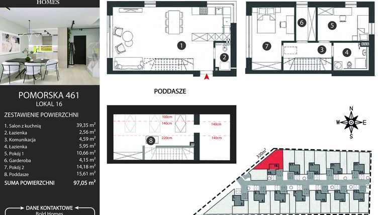 Rzut - Dom na sprzedaż 6 pokoi o powierzchni 93,85 m² - numer 16 w Osiedle Pomorska 461