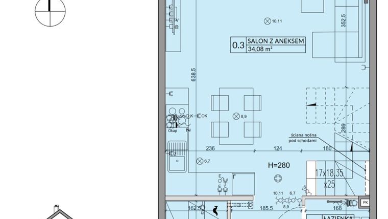 Rzut - Dom na sprzedaż 4 pokoje o powierzchni 85,17 m² - numer 173B w Arkady Walendów etap 3 i 4