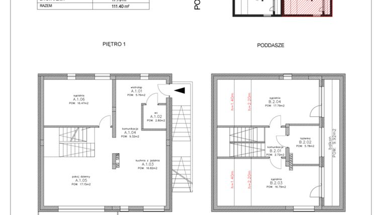 Rzut - Mieszkanie na sprzedaż 4 pokoje o powierzchni 112 m² - numer C2 w Łubinowa Park etap II