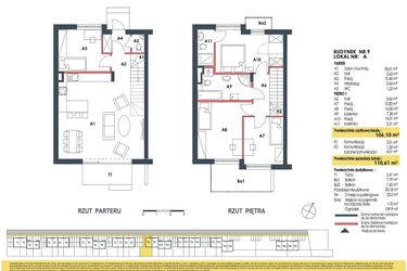 Rzut - Dom na sprzedaż 5 pokoi o powierzchni 110,61 m² - numer 9a w Waw.Re