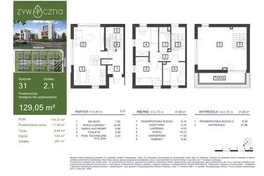 Rzut - Dom na sprzedaż 5 pokoi o powierzchni 129,05 m² - numer 31 w Osiedle Żywiczna