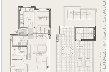 Rzut - Mieszkanie na sprzedaż 2 pokoje o powierzchni 59,6 m² - numer T1.40 w Residencial La Isla III