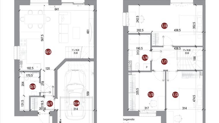 Rzut - Dom na sprzedaż 4 pokoje o powierzchni 109,63 m² - numer 19A w Parkowy Zakątek