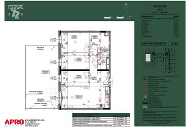Rzut - Mieszkanie na sprzedaż 4 pokoje o powierzchni 80,39 m² - numer 2 w Wspólnota Mieszkaniowa Gajowa 72