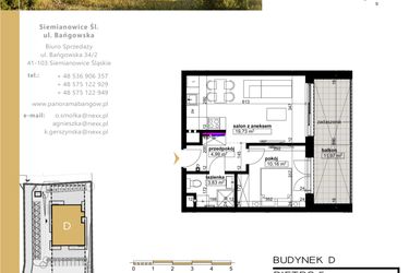Rzut - Mieszkanie na sprzedaż 2 pokoje o powierzchni 38,71 m² - numer D.5.3 w Panorama Bańgów Etap II