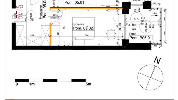 Rzut - Mieszkanie na sprzedaż 2 pokoje o powierzchni 47,03 m² - numer M05 w Srebrzyńska Park IV