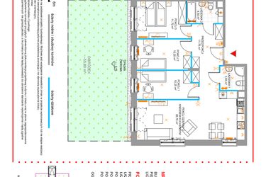 Rzut - Mieszkanie na sprzedaż 3 pokoje o powierzchni 80,65 m² - numer 11 w Zielone Sady etap III B2