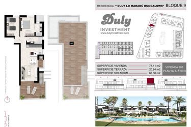Rzut - Dom na sprzedaż 2 pokoje o powierzchni 87,1 m² - numer 906 w Lo Marabu Bungalows