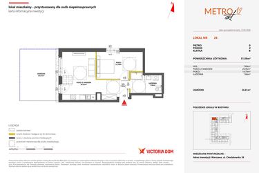 Rzut - Mieszkanie na sprzedaż 2 pokoje o powierzchni 51,09 m² - numer 26 w Metro Art 12