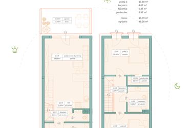 Rzut - Mieszkanie na sprzedaż 3 pokoje o powierzchni 80,66 m² - numer 3 w Wspólna 25