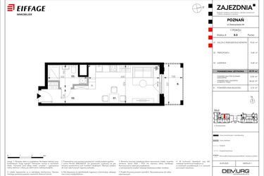 Rzut - Mieszkanie na sprzedaż 1 pokój o powierzchni 29,79 m² - numer A.0.3 w Zajezdnia