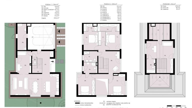 Rzut - Dom na sprzedaż 5 pokoi o powierzchni 273,2 m² - numer E1 w Wiedeńska Residence